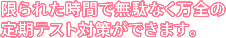 限られた時間で無駄なく万全の定期テスト対策ができます。