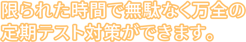 限られた時間で無駄なく万全の定期テスト対策ができます。