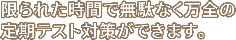 限られた時間で無駄なく万全の定期テスト対策ができます。